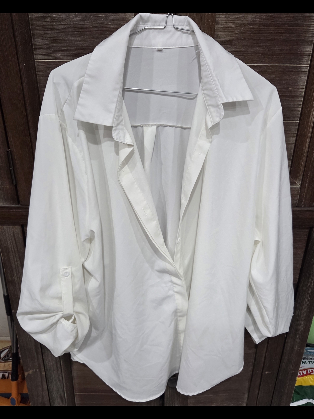 Classic White Women's Button-Front Shirt 3X